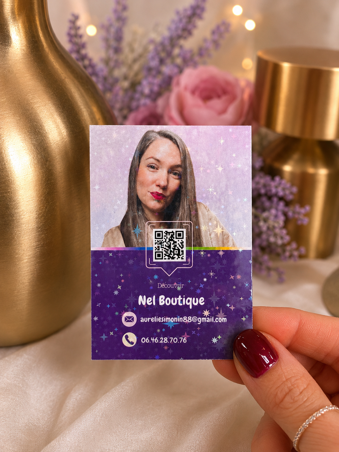 Carte de visite Instagram holographique personnalisée – Image 2