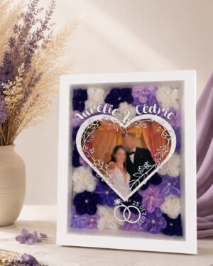 cadre souvenir fleuri mariage